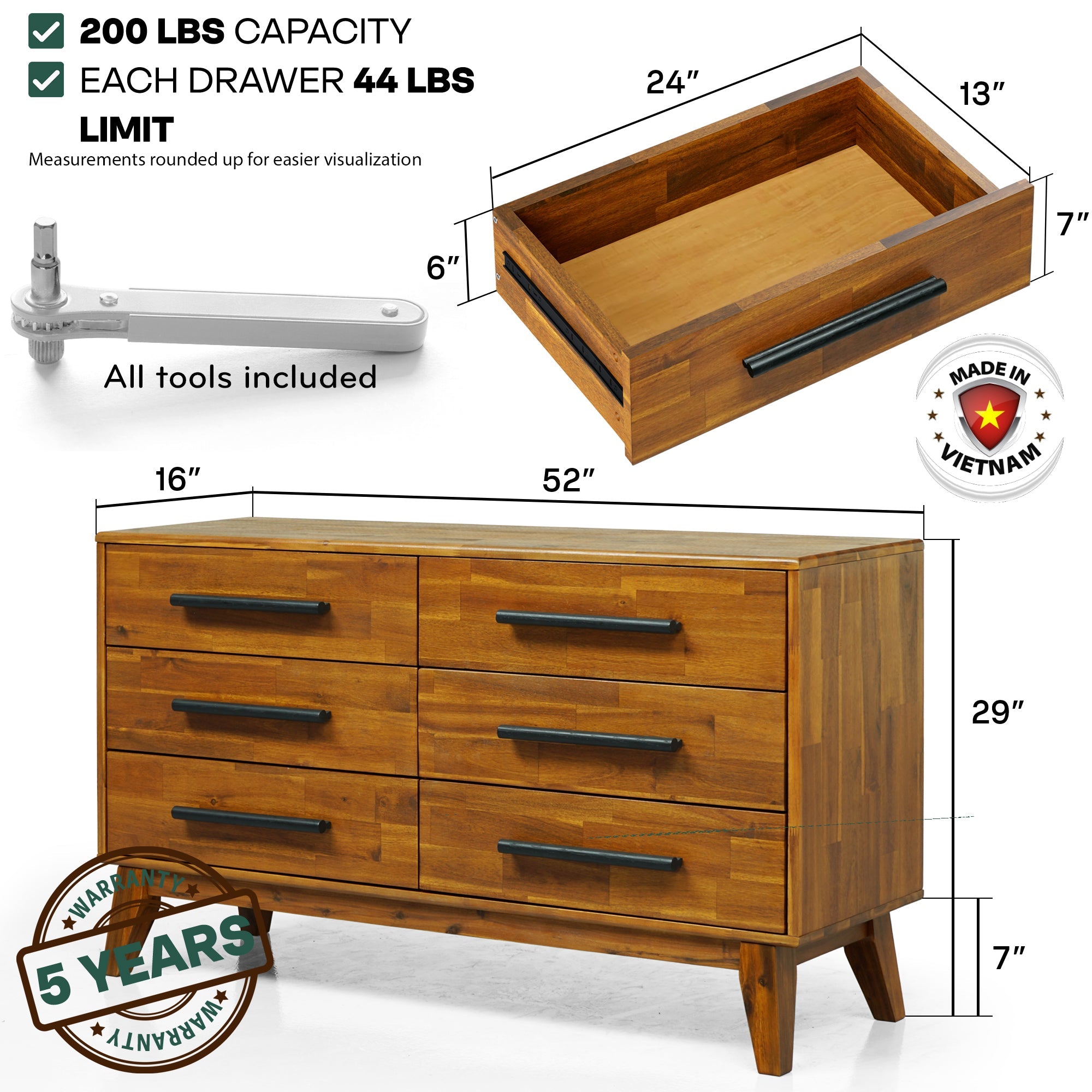 Legacy Solid Wood Dresser